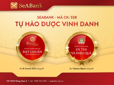 SeABank nhận giải thưởng Top 50 công ty đại chúng uy tín và hiệu quả và Ngân hàng đạt chuẩn công bố thông tin năm 2023
