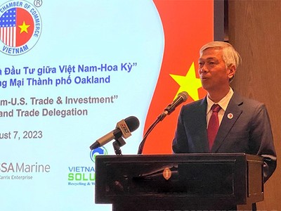 Phó chủ tịch UBND TP.HCM Võ Văn Hoan phát biểu tại chương trình thảo luận về thương mại và đầu tư Việt Nam - Hoa Kỳ.