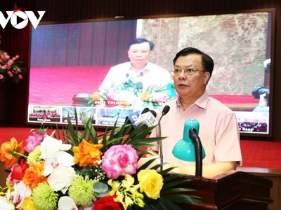 Bí thư Thành ủy Hà Nội Đinh Tiến Dũng kết luận hội nghị.