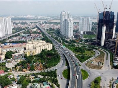 Vành đai 3, đoạn đường Phạm Văn Đồng nối với cầu Thăng Long. (Ảnh: Huy Hùng/TTXVN).