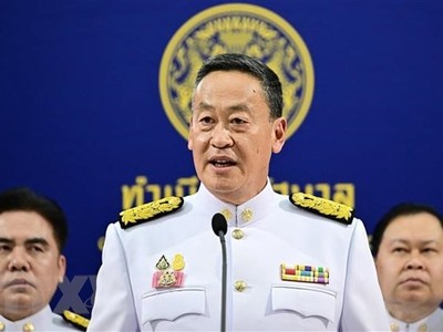 Thủ tướng Thái Lan Srettha Thavisin phát biểu tại cuộc họp ở Bangkok, ngày 5/9/2023. (Ảnh: AFP/TTXVN)