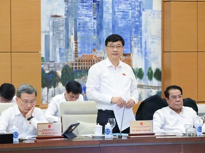 Chủ nhiệm Ủy ban Kinh tế Vũ Hồng Thanh phát biểu tại phiên họp.