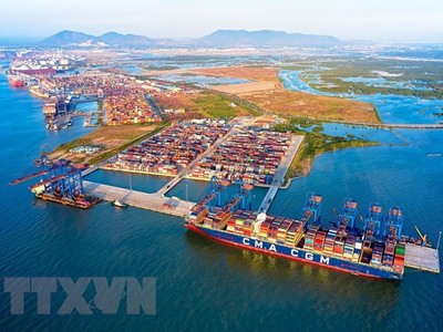 Tàu container cập Cảng Quốc tế Gemalink, Bà Rịa-Vũng Tàu. (Ảnh: Hồng Đạt/TTXVN)