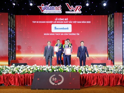Sacombank thuộc Top 50 doanh nghiệp lợi nhuận xuất sắc Việt Nam 2023