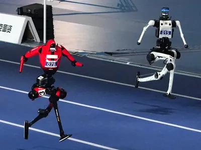 Các robot thi tài tại Đại hội Robot hình người thế giới.