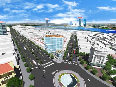 Phối cảnh Dự án Ngo Quyen Trade Center. Thông tin dự án: CTCP Đất Xanh Miền Trung: 422 đường 2/9, quận Hải Châu, TP. Đà Nẵng. Hotline: 0932 43 63 83. Website: datxanhmientrung.com
