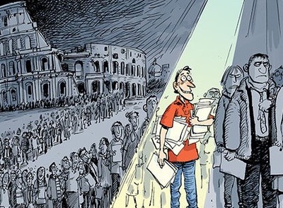 Nghề xếp hàng thuê ở Italy