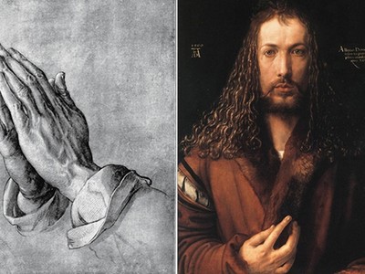 Bức tranh Đôi bàn tay cầu nguyện và chân dung họa sĩ Albrecht Durer
