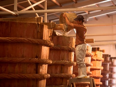 Masan Consumer sở hữu nhà thùng ủ chượp nước mắm cốt tại Phú Quốc với quy mô gần 500 thùng chượp có tổng sức chứa trên 10.000 tấn cá