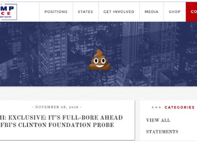 Lỗ hổng web của Donald Trump bị lấy làm trò đùa