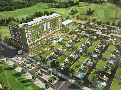 Phối cảnh condotel 5 sao Naman Garden trong khu nghỉ dưỡng cao cấp Naman Retreat