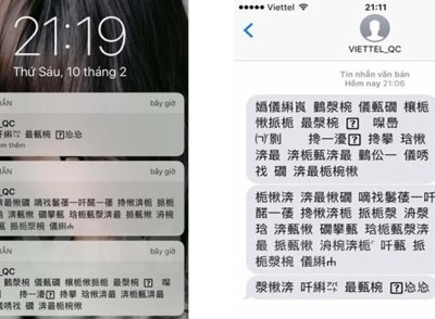 Nhiều thuê bao Viettel nhận được tin nhắn ký tự lạ