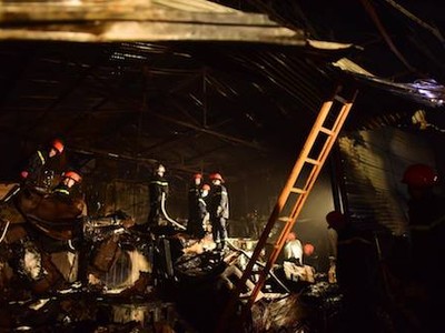 Hiện trường vụ cháy. Ảnh:Giang Huy