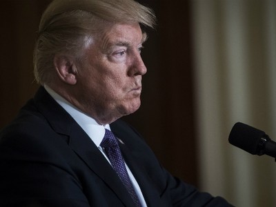 Tổng thống Donald Trump tại cuộc họp báo ở Nhà Trắng hôm 12/4. Ảnh:Washington Post