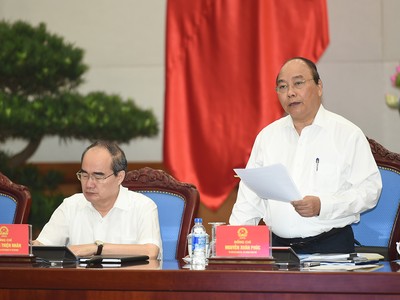 Thủ tướng Nguyễn Xuân Phúc phát biểu tại buổi làm việc - Ảnh: VGP/Quang Hiếu