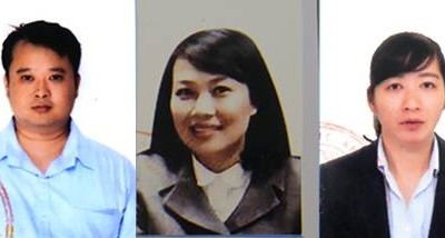 Chi, Hoàng, Huệ đang bị truy nã. Ảnh:Bộ Công an.