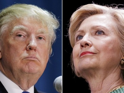 Tổng thống Mỹ Donald Trump (trái) và bà Hillary Clinton. Ảnh:Reuters.