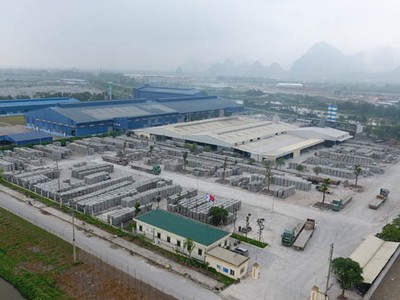 Nhà máy gạch Khang Minh số 1 tại Khu công nghiệp Tây Nam thành phố Phủ Lý, tỉnh Hà Nam.