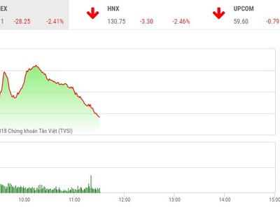 Phiên sáng 23/3: Ồ ạt bán tháo, 3 sàn lao dốc