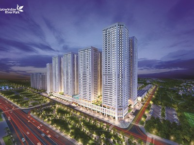 Không gian xanh với vườn Nhật, bể bơi bốn mùa tại dự án khu đô thị Eurowindow River Park