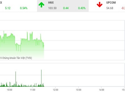 Diễn biến HNX-Index trong phiên sáng nay (Nguồn: TVSI)