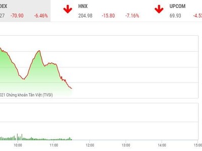 Giao dịch chứng khoán sáng 28/1: Hoảng loạn