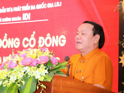 Ông Lê Thanh Thuấn, Chủ tịch HĐQT IDI phát biểu tại Đại hội
