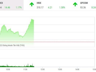 Giao dịch chứng khoán sáng 25/5: Dòng tiền mạnh dạn nhập cuộc, VN-Index vững bước tiến 