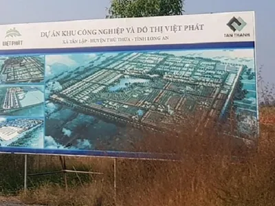 Clever Group có khoản đầu tư 50 tỷ đồng vào trái phiếu của CTCP Tân Thành Long An quá hạn thanh toán. Ảnh: Khu công nghiệp Suntec- tài sản đảm bảo của lô trái phiếu đang bị phong tỏa do liên quan tới vụ án Vạn Thịnh Phát 