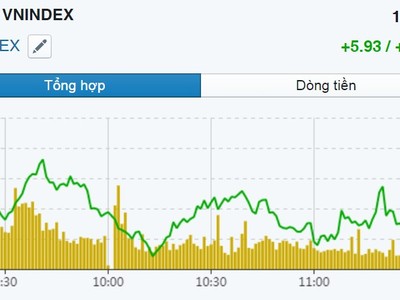 Giao dịch chứng khoán phiên sáng 22/6: VN-Index tiếp tục tăng, cổ phiếu bất động sản vẫn hot