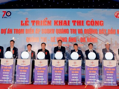 Triển khai thi công Trạm biến áp 500 kV Quảng Trị và đường dây đấu nối