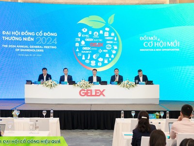 Toàn cảnh ĐHĐCĐ năm 2024 của Công ty cổ phần Tập đoàn GELEX diễn ra sáng 28/3.