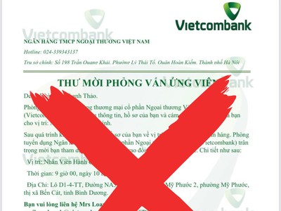 Vietcombank cảnh báo về việc một số đối tượng mạo danh để thực hiện hành vi có dấu hiệu lừa đảo