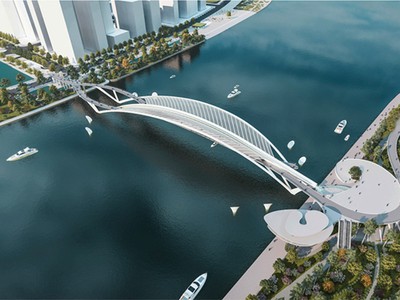 Phối cảnh cầu đi bộ bắc qua sông Sài Gòn
