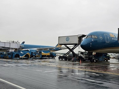 Cảng hàng không quốc tế Nội Bài đã khai thác bình thường trở lại.