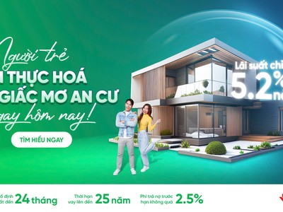 VPBank (VPB) triển khai gói vay mua nhà ưu đãi dành cho giới trẻ với lãi suất chỉ từ 5,2%/năm 