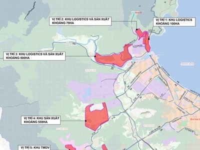 Các vị trí thực hiện Khu thương mại tự do Đà Nẵng.