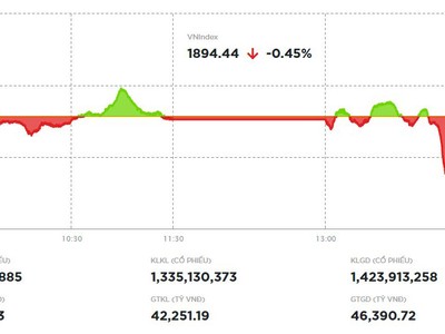 Nhóm trụ phân hóa, VN-Index điều chỉnh nhẹ 