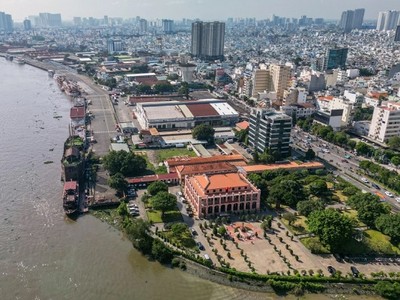 Khu vực bến Nhà Rồng - Khánh Hội nhìn từ trên cao.