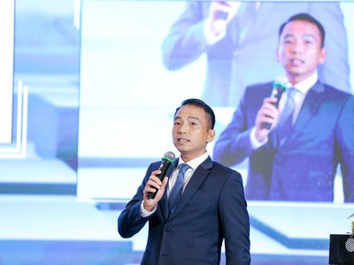 Ông Bùi Thành Trung, Phó tổng giám đốc Chứng khoán Thiên Việt (TVS) trình bày tham luận tại hội thảo. Ảnh: Dũng Minh