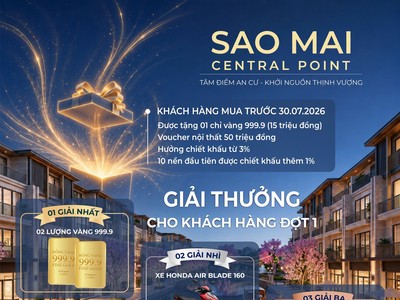 Sao Mai Central Point là điểm tựa an cư, nơi thể hiện vị thế kiến tạo tài sản truyền đời vượt thời gian