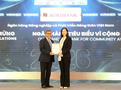 Agribank ghi dấu ấn với 3 giải thưởng Ngân hàng Việt Nam tiêu biểu 2026