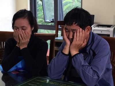 Vợ chồng Thanh - Tý khi bị bắt. Ảnh: Dân trí.