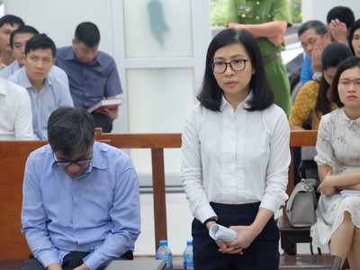 Bị cáo Khạnh và Lan tại tòa.