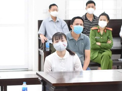 Bị cáo Thủy tại tòa.