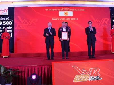 Tập đoàn Cienco4 lần thứ 12 liên tiếp được vinh danh VNR500