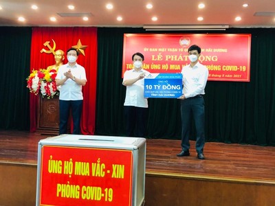 Hòa Phát (HPG) ủng hộ 10 tỷ đồng vào Quỹ vắc xin phòng Covid-19 của tỉnh Hải Dương