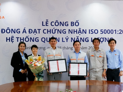 Tôn Đông Á (GDA) đạt chứng nhận ISO 50001:2018 - Hệ thống quản lý năng lượng theo tiêu chuẩn quốc tế