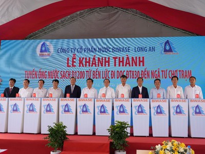 BIWASE Long An khánh thành tuyến ống truyền tải nước sạch 19,6 km, vốn đầu tư 791 tỷ đồng tại Tây Ninh