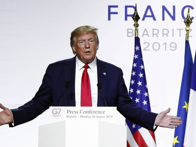 Tổng thống Mỹ Donald Trump tại Hội nghị thượng đỉnh Biarritz, Pháp. Ảnh: EPA-EFE